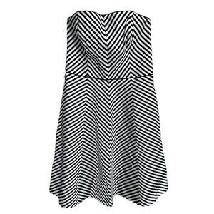 White House Black Market Striped Strapless A-Line Party Dress